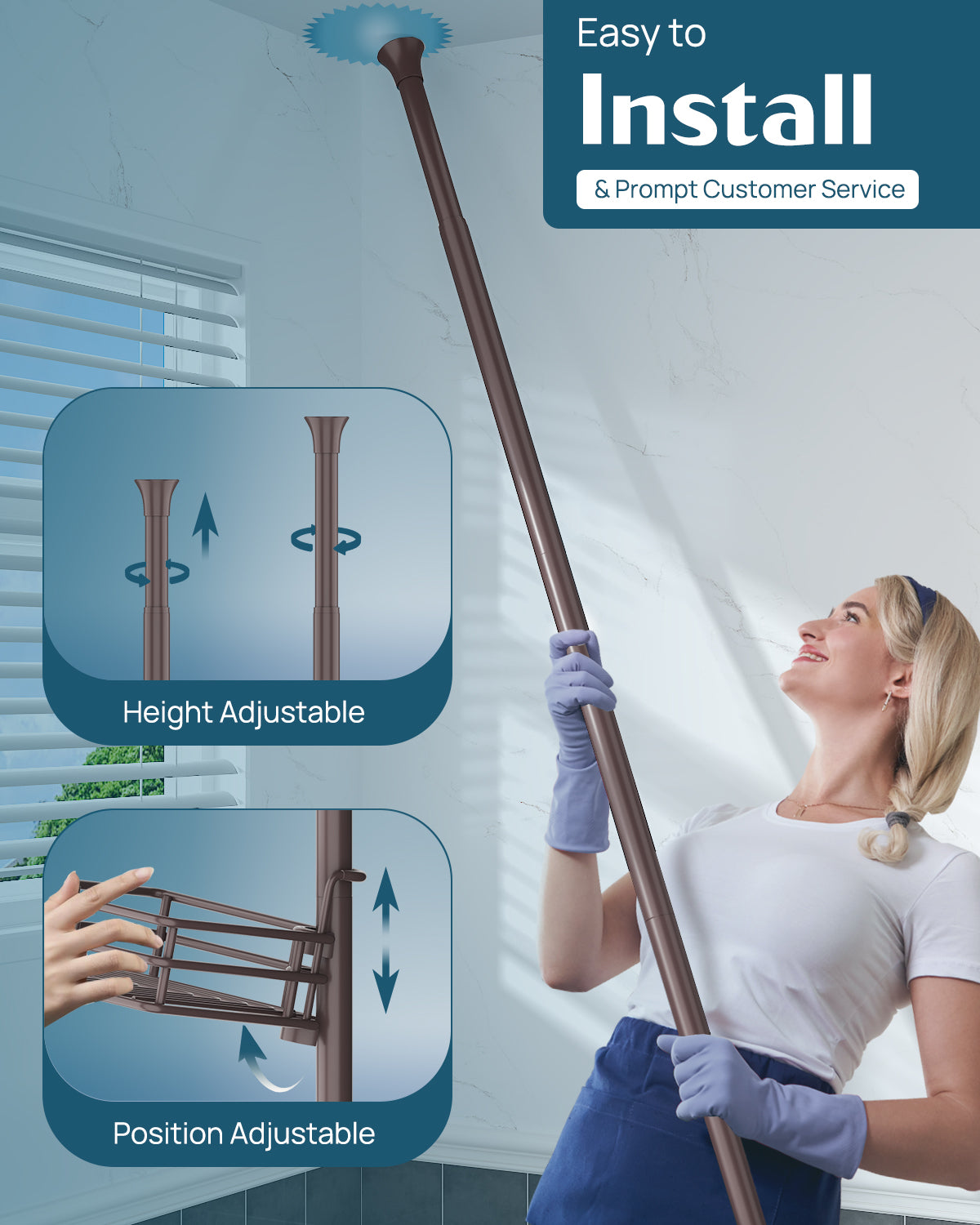 SEIRIONE 04 Shower caddy Tension Pole