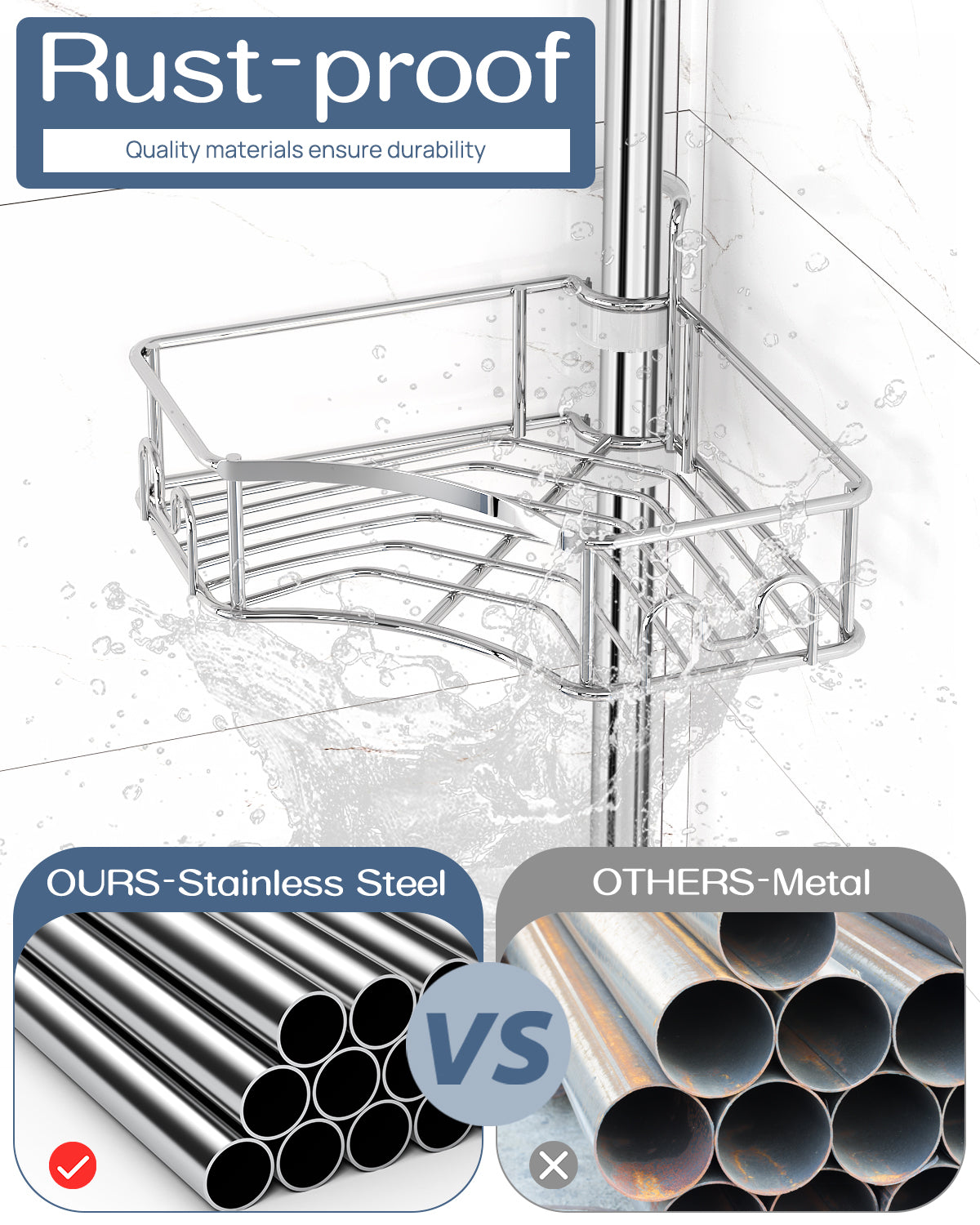SEIRIONE 07 Shower caddy Tension Pole