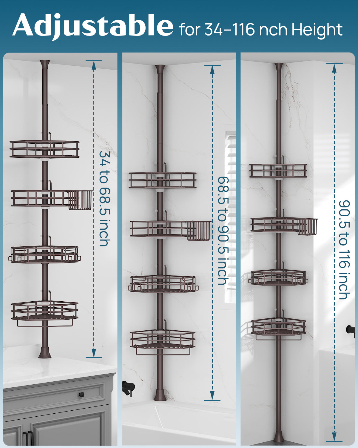 SEIRIONE 04 Shower caddy Tension Pole
