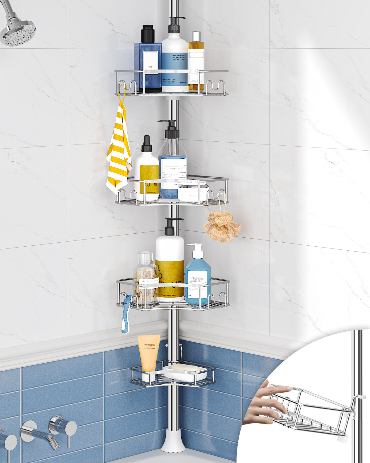 SEIRONE 07 Shower caddy Tension Pole