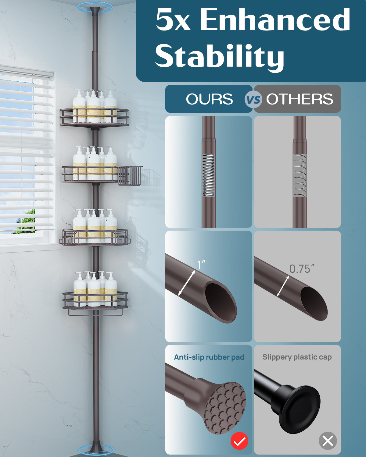 SEIRIONE 04 Shower caddy Tension Pole
