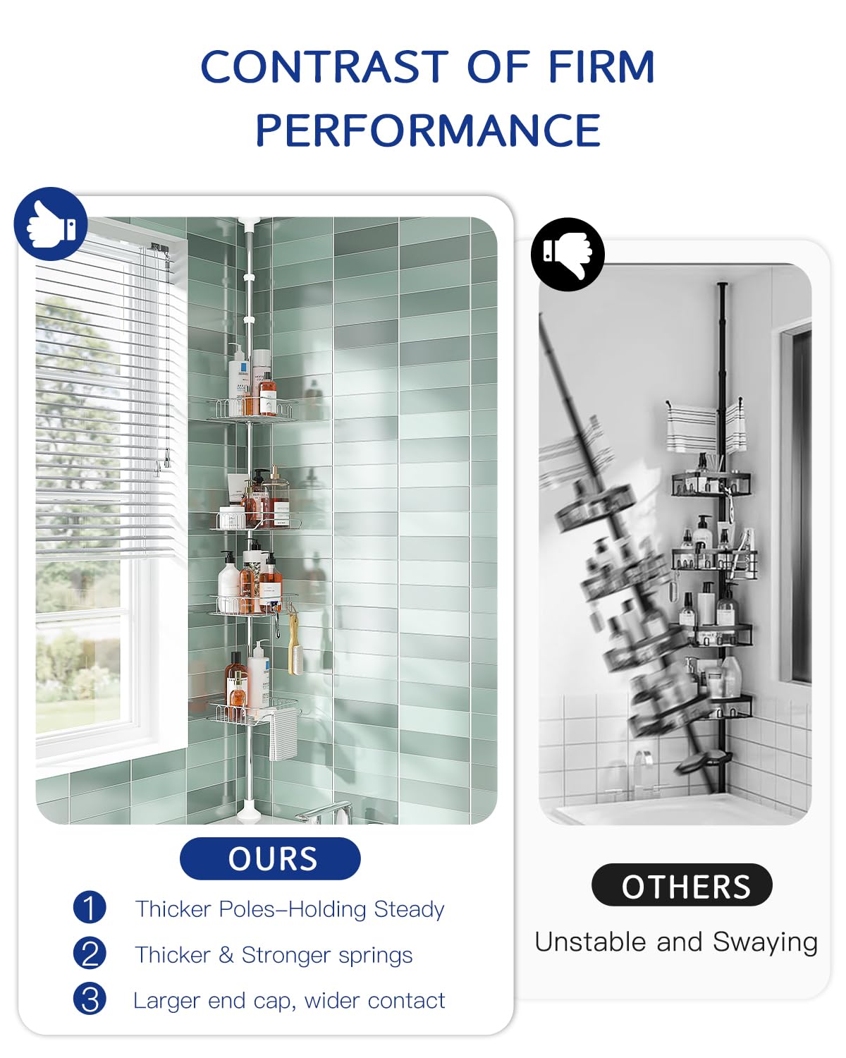 SEIRIONE 02 Shower caddy Tension Pole