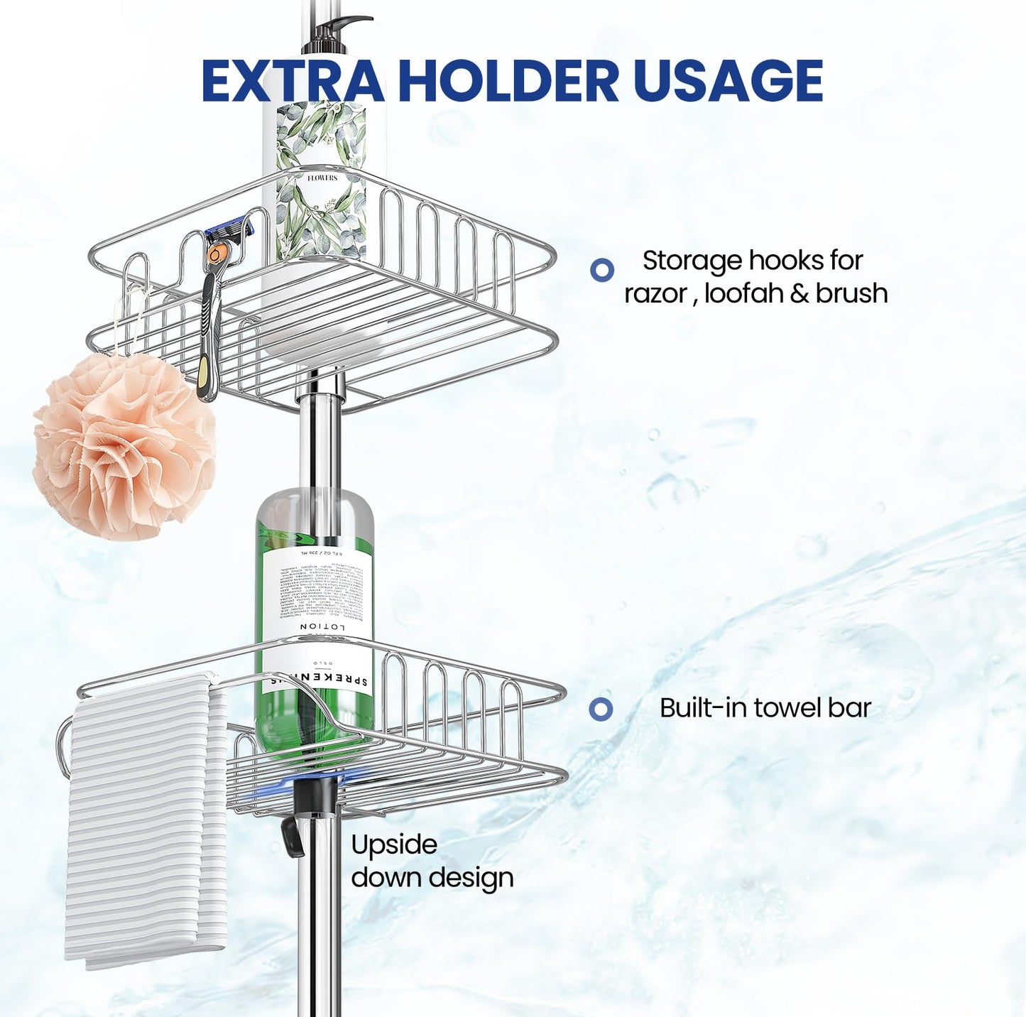SEIRIONE 02 Shower caddy Tension Pole