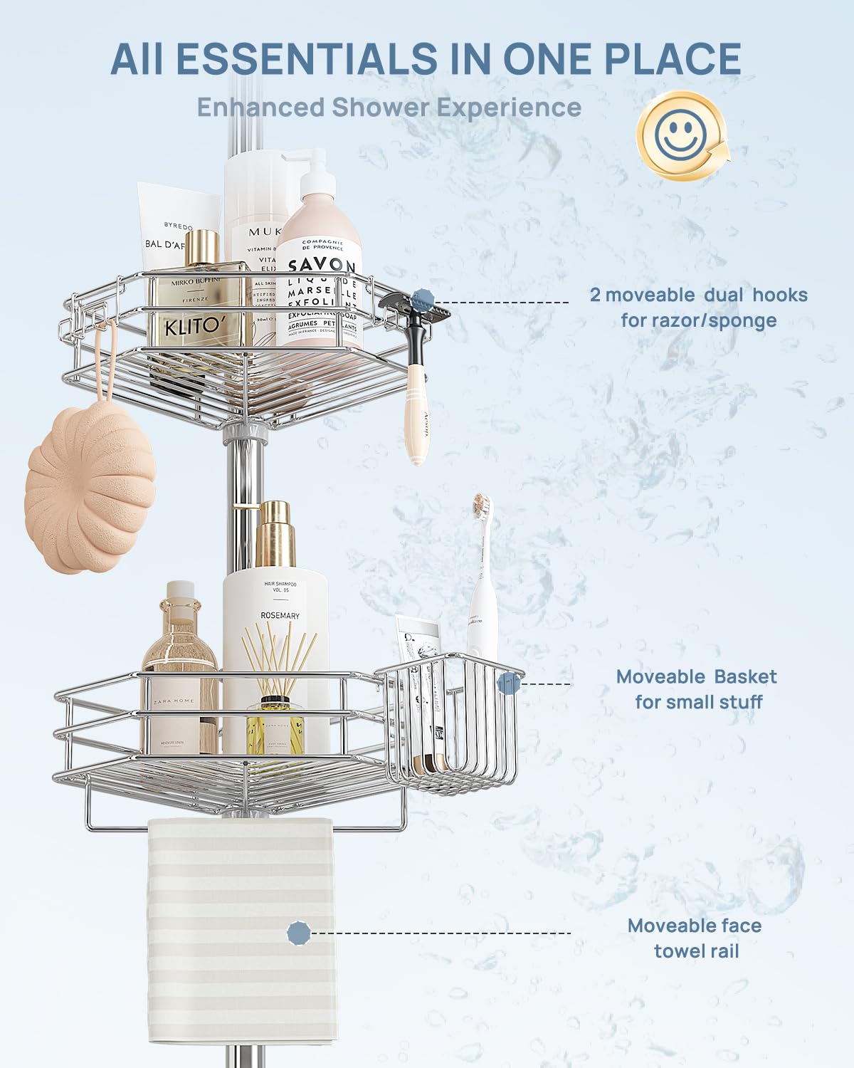 SEIRIONE 04 Shower caddy Tension Pole