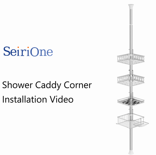 SEIRIONE 08  Corner Shower Caddy Tension Pole