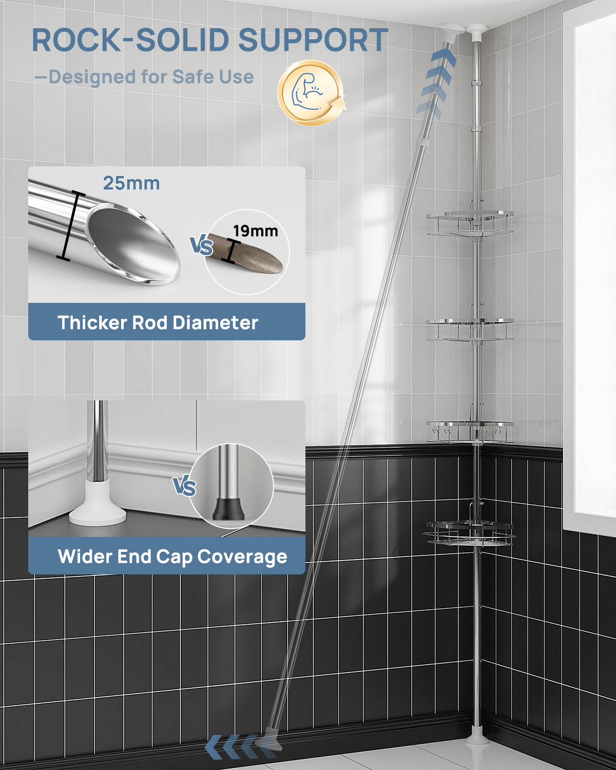 SEIRIONE 03 Shower caddy Tension Pole