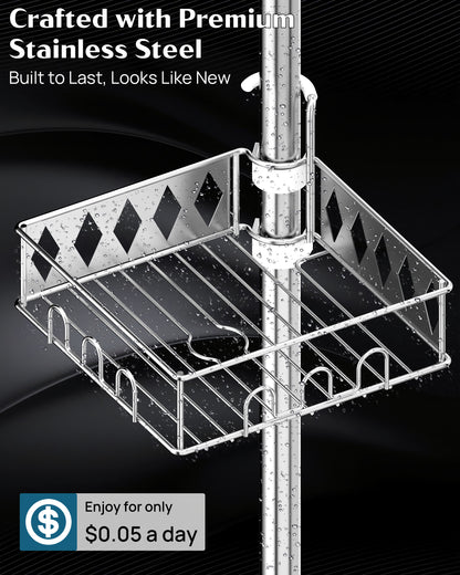 SEIRONE 08  Corner Shower Caddy Tension Pole