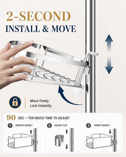 SEIRIONE 03 Shower caddy Tension Pole