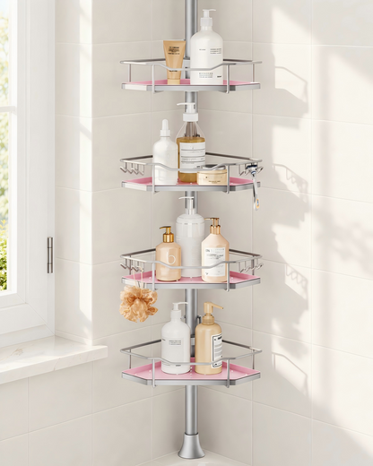 SEIRIONE Rustproof Corner Shower Caddy Tension Pole for Shampoo Holder