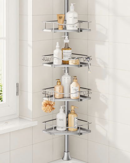 SEIRIONE Rustproof Corner Shower Caddy Tension Pole for Shampoo Holder