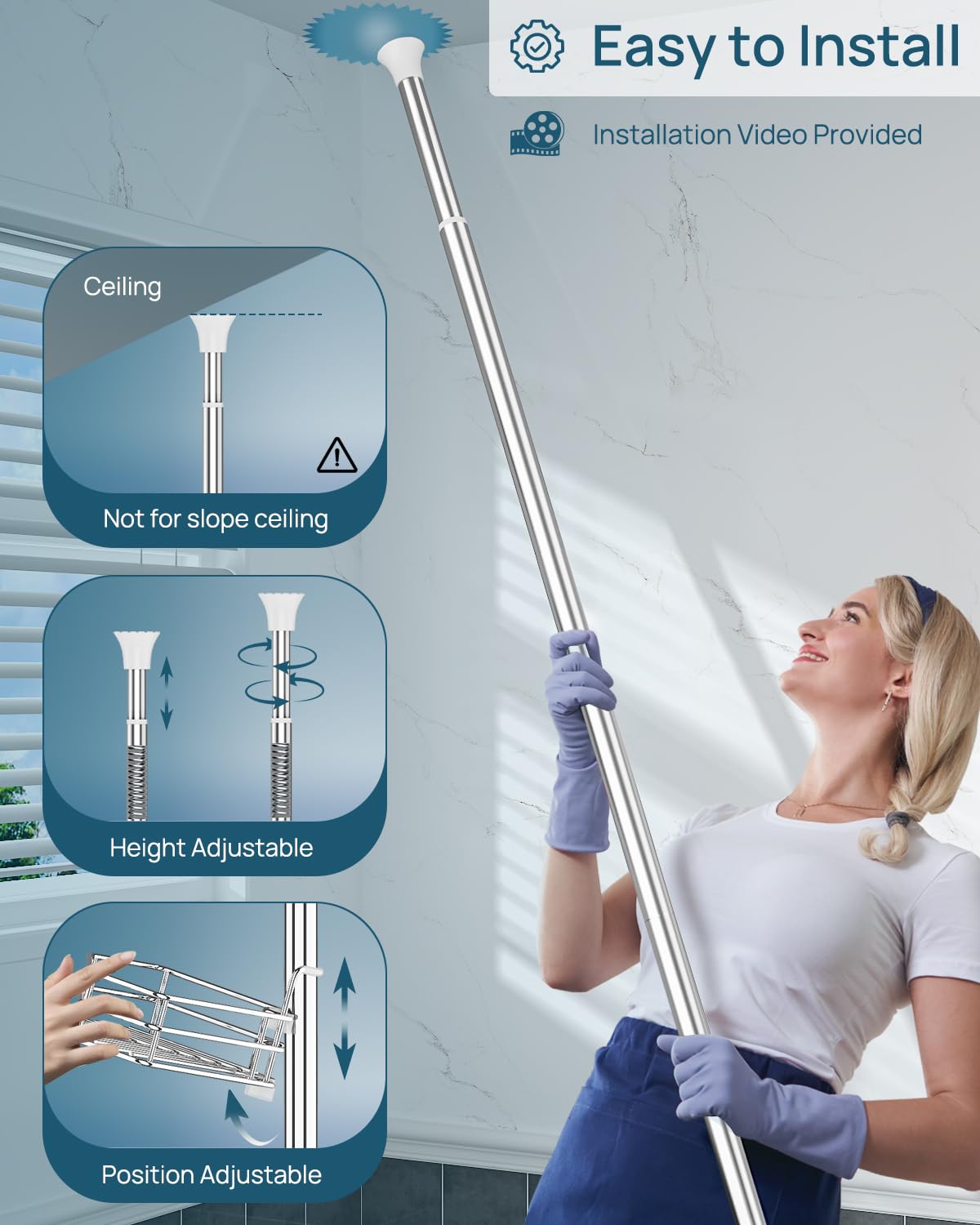 SEIRIONE 04 Shower caddy Tension Pole